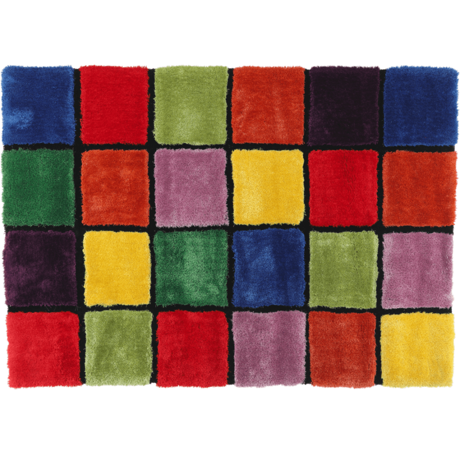 Szőnyeg, piros/zöld/sárga/lila, 140x200, LUDVIG TYP 4