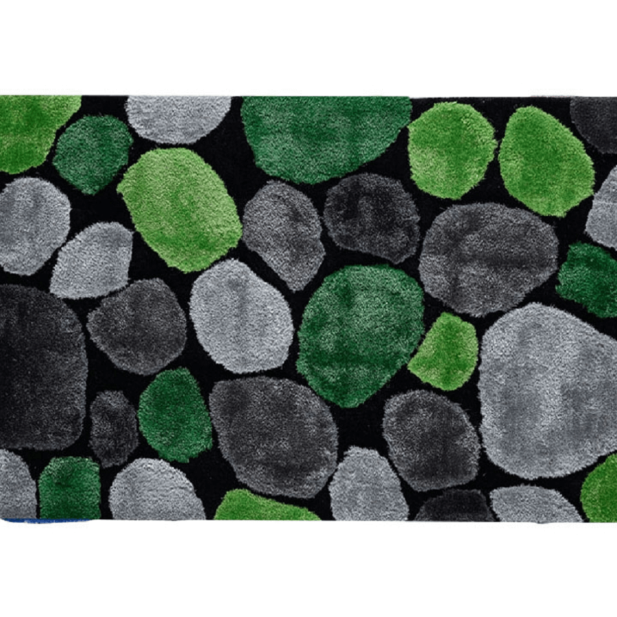 Szőnyeg, zöld/szürke/fekete, 80x150, PEBBLE TYP 1
