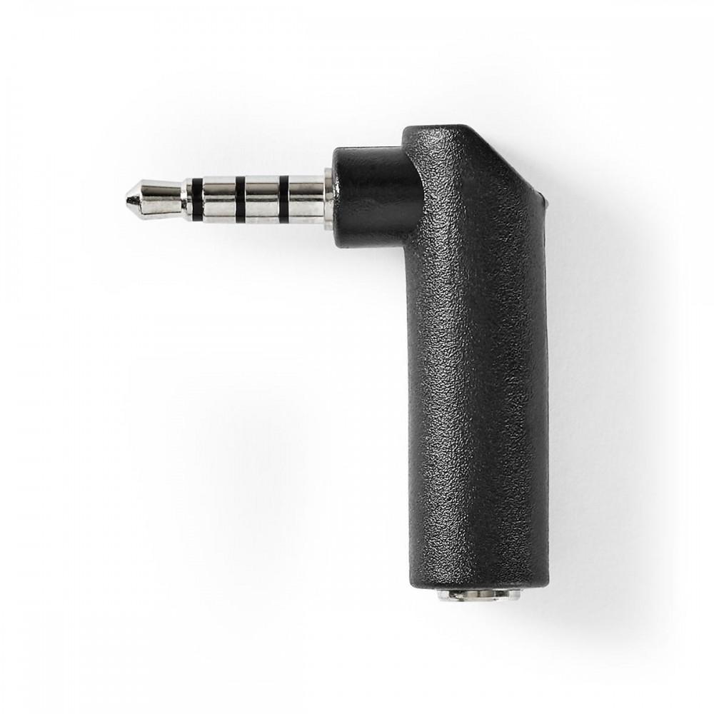 Sztereó audio adapter | 3.5 mm Dugasz | 3.5 mm Aljzat | Nikkelezett | Könyök 90 ° | Fém | Fekete | 10 db | Műanyag Zacskó