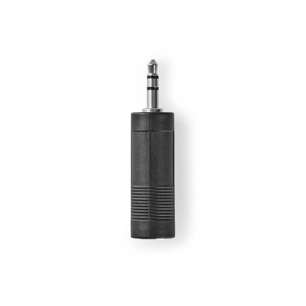 Sztereó audio adapter | 3.5 mm Dugasz | 6.35 mm Aljzat | Nikkelezett | Egyenes | ABS | Fekete | 10 db | Műanyag Zacskó