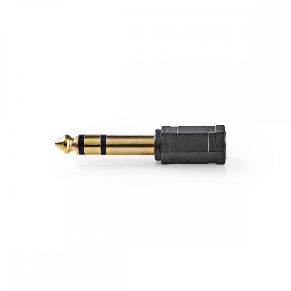 Sztereó audio adapter | 6.35 mm Dugasz | 3.5 mm Aljzat | Aranyozott | Egyenes | ABS | Fekete | 10 db | Műanyag Zacskó