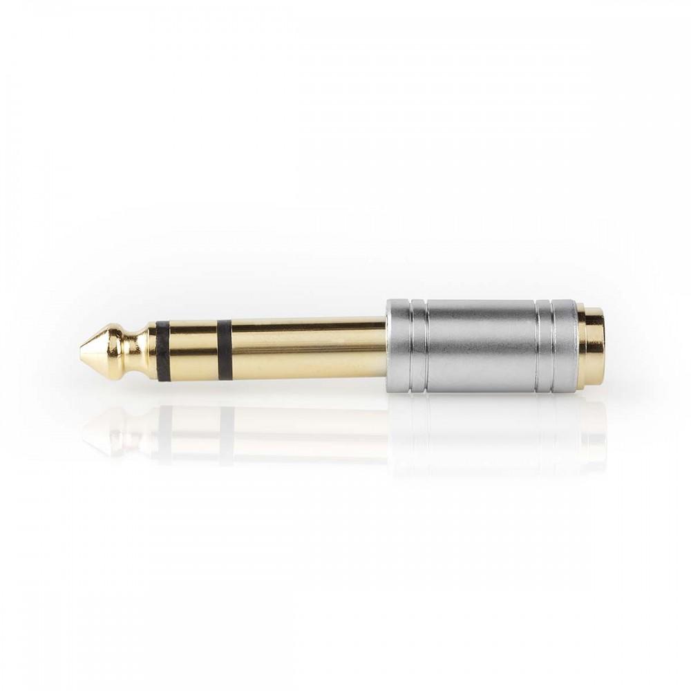 Sztereó audio adapter | 6.35 mm Dugasz | 3.5 mm Aljzat | Aranyozott | Egyenes | Fém | Ezüst | 1 db | Doboz