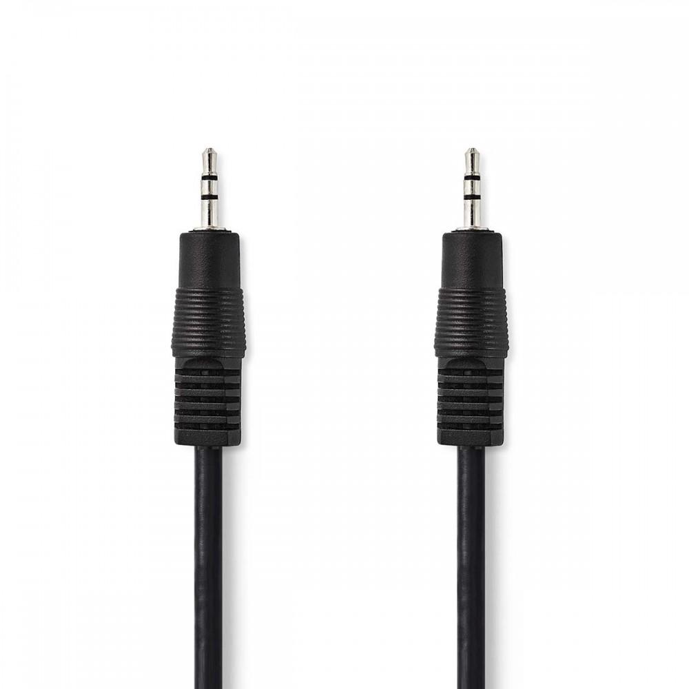 Sztereó audiokábel | 2.5 mm Dugasz | 2.5 mm Dugasz | Nikkelezett | 1.00 m | Kerek | Fekete | Műanyag Zacskó