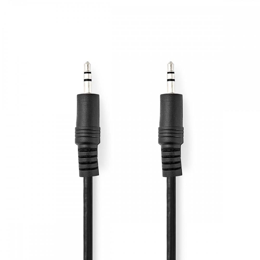 Sztereó audiokábel | 3.5 mm Dugasz | 3.5 mm Dugasz | Nikkelezett | 0.50 m | Kerek | Fekete | Papírfüles