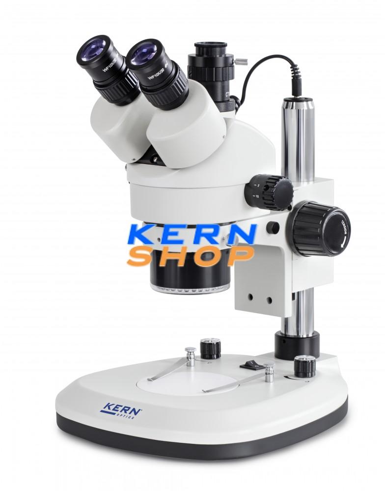 Sztereó zoom mikroszkóp trinokulár tubussal, KERN OPTICS OZL 466