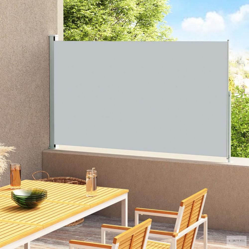 Szürke behúzható oldalsó terasznapellenző 220 x 300 cm