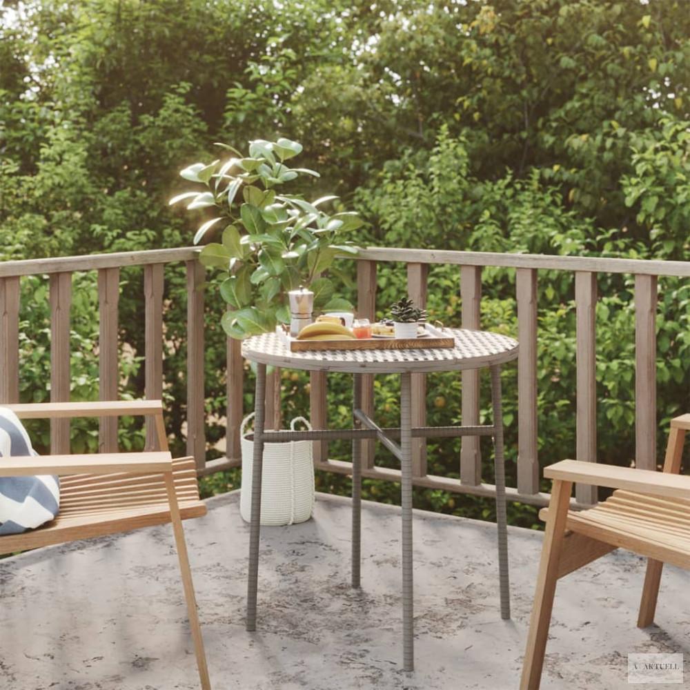 Szürke polyrattan teázóasztal 45 cm