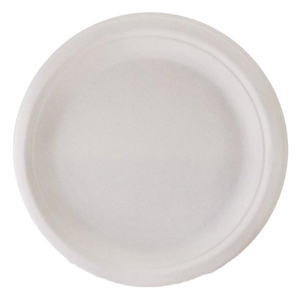 Tányér lapos eldobható papír BIO Cukornád lebomló 22cm 50 db/csomag