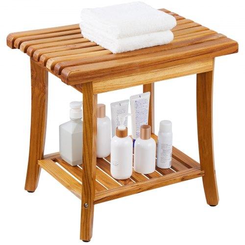 Teak Fa Zuhanyszék Fürdőszobai Használatra 200 x 143 x 179 mm