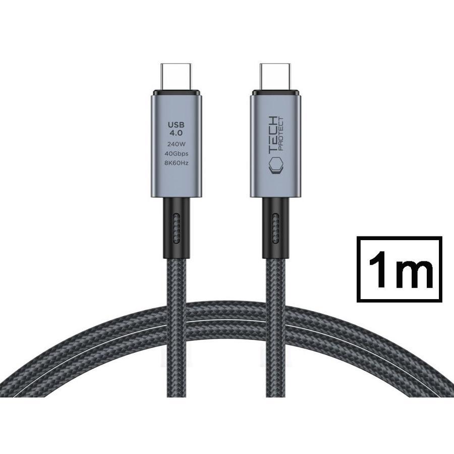 Tech-Protect Ultraboost 240W PD USB/8K/40 Gbps/Type-C - Type-C adat- és töltőkábel 2m - szürke