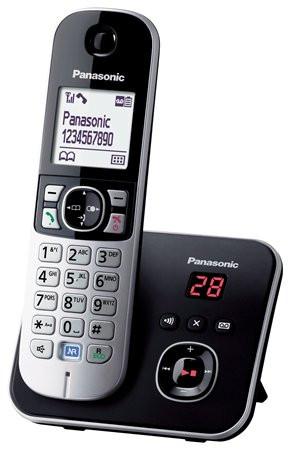 Telefon, vezeték nélküli, üzenetrögzítő, PANASONIC "KX-TG6821PDB", fekete