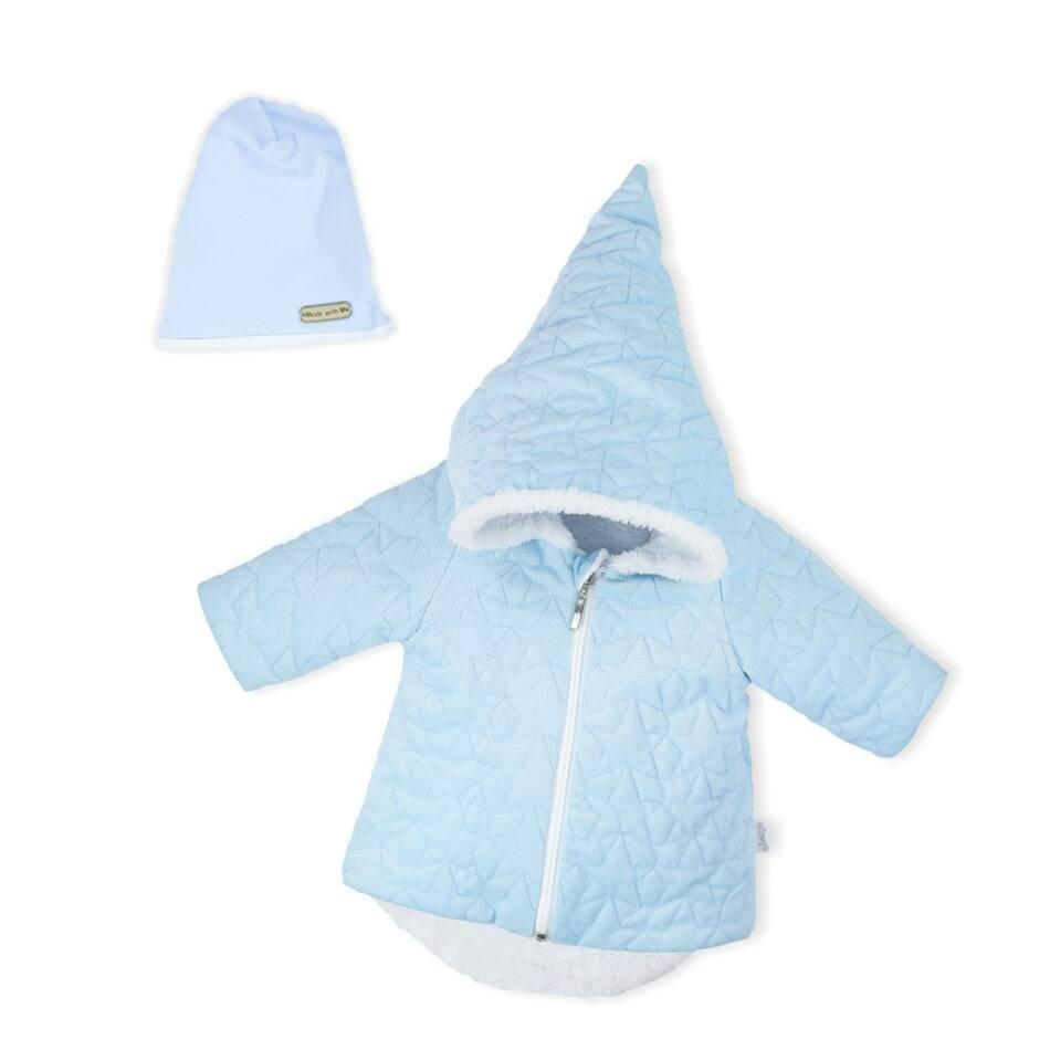 Téli baba kabát sapkával Nicol Kids Winter kék 62 (3-6 h) Kék
