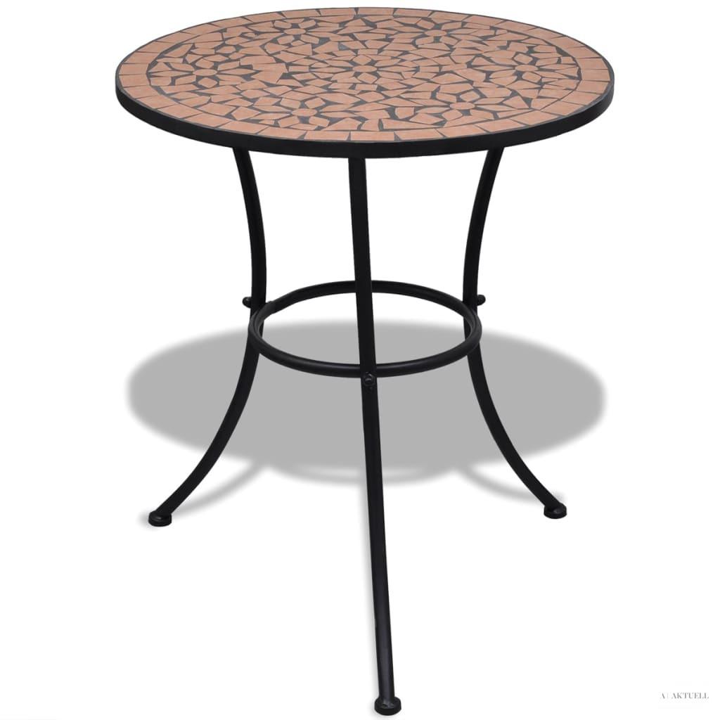 Terrakotta mozaik bisztró asztal 60 cm