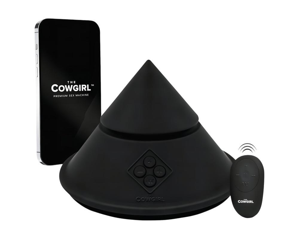 The Cowgirl Cone - okos szexgép különböző feltétekkel (fekete)