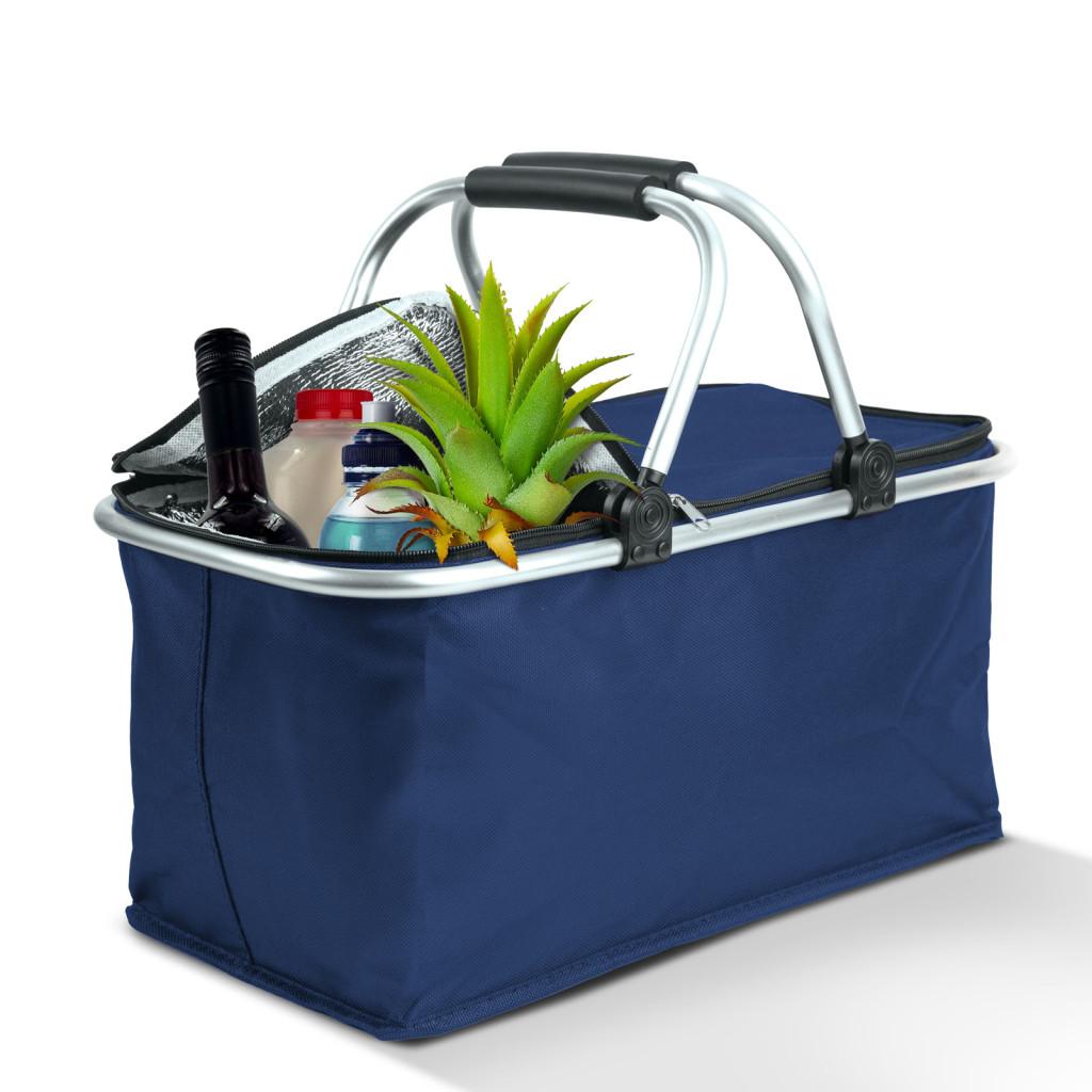 Thermo összecsukható bevásárlókosár - 49 x 28 x 25 cm - 21 L - kék