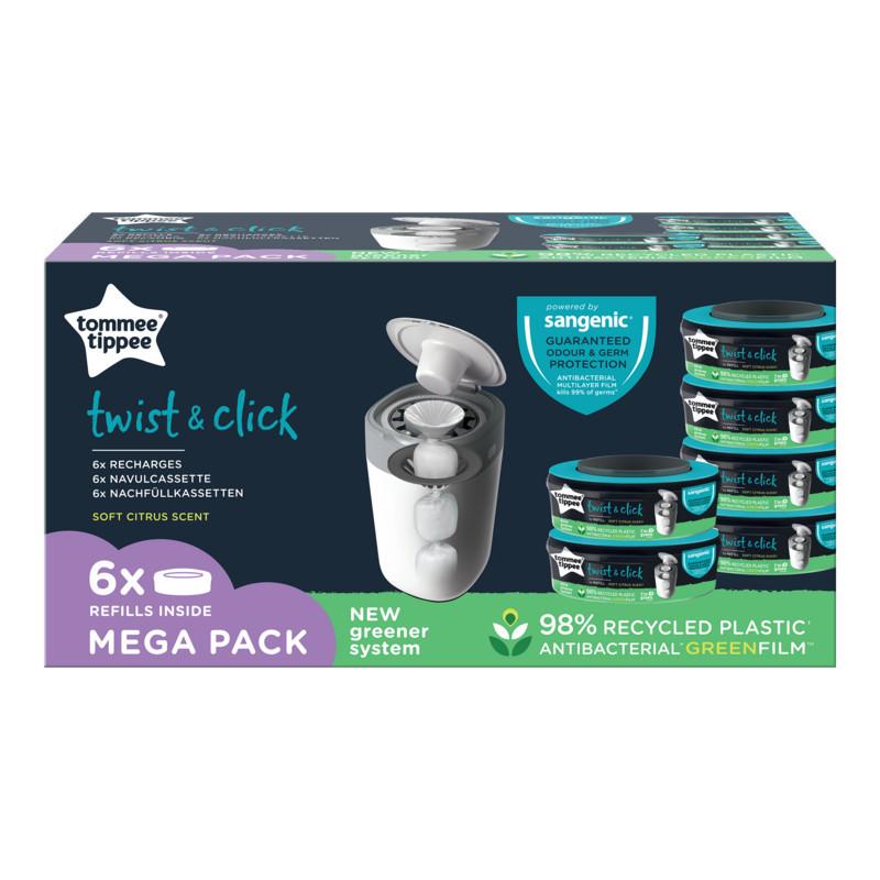 Tommee Tippee Twist &amp; Click és Sangenic pelenkatároló utántöltő Citrus 6 db