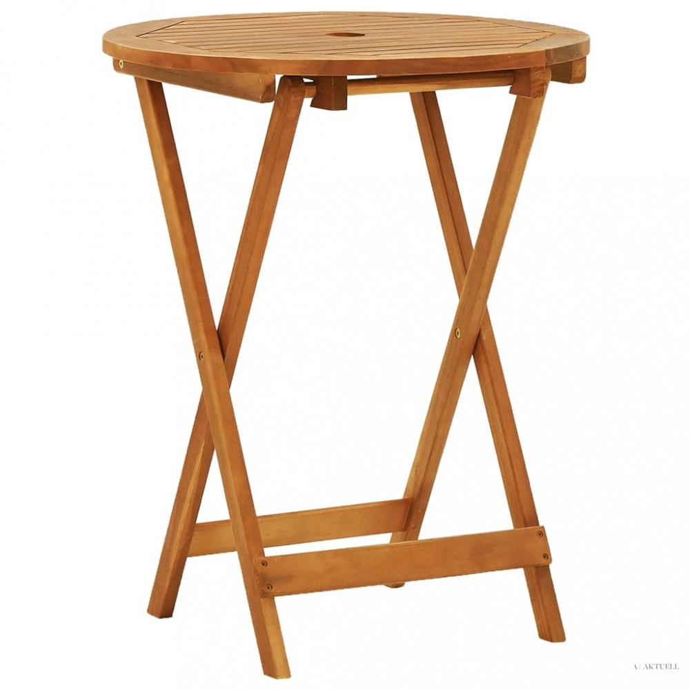 Tömör eukaliptuszfa összecsukható kerti asztal Ø 60 x 75 cm