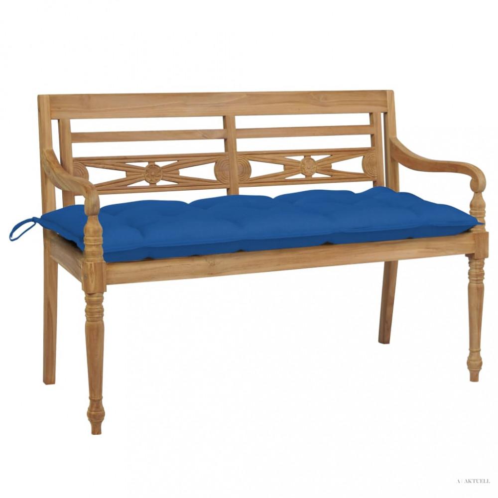 Tömör tíkfa Batavia pad kék párnával 120 cm
