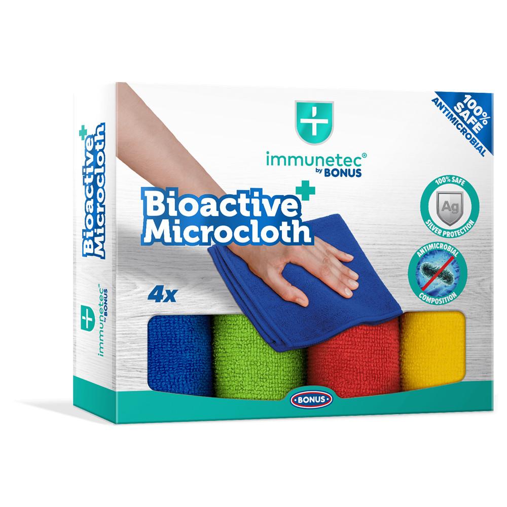 Törlőkendő mikroszálas 32 x 32 cm Immunetec BioActive 4 db/csomag Bonus_B785