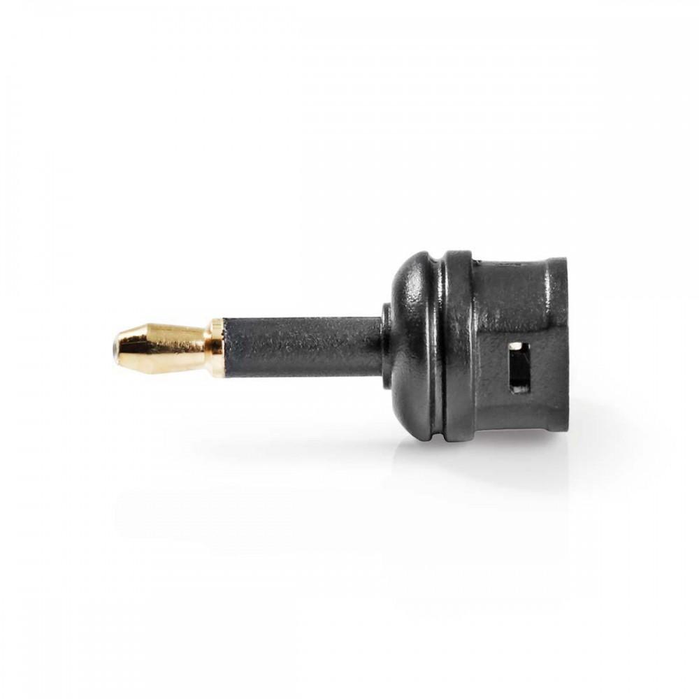 TosLink adapter | Optikai 3.5 mm Dugasz | Toslink Aljzat | Egyenes | ABS | Fekete | 10 db | Műanyag Zacskó