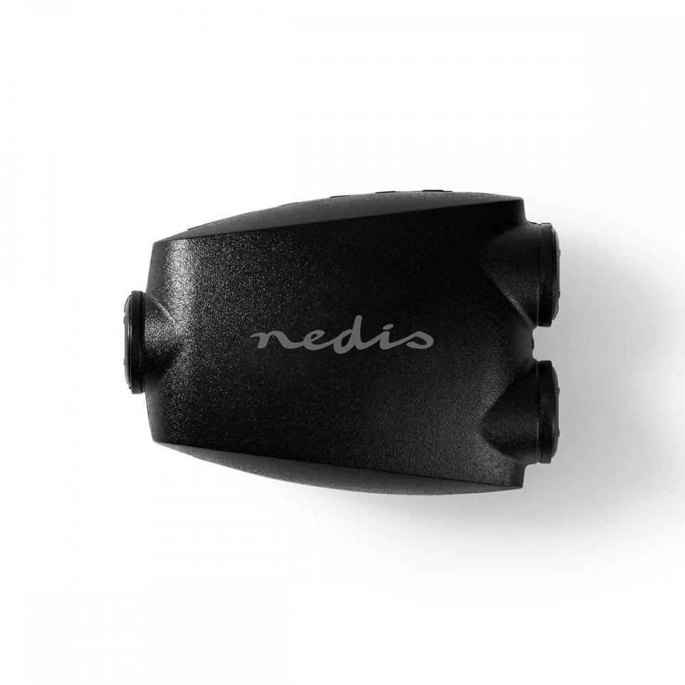 TosLink adapter | Toslink Aljzat | 2x Toslink Aljzat | Splitter | ABS | Fekete | 1 db | Műanyag Zacskó
