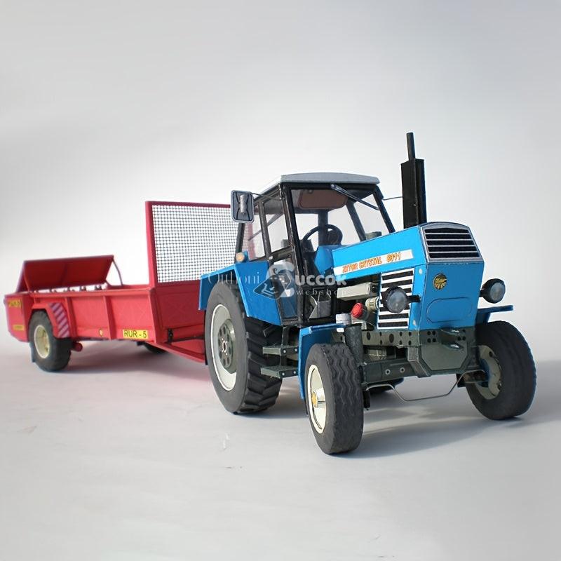 Traktor modell utánfutóval