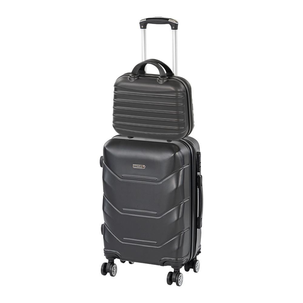 TraveLux Max II gurulós bőrönd szett fekete