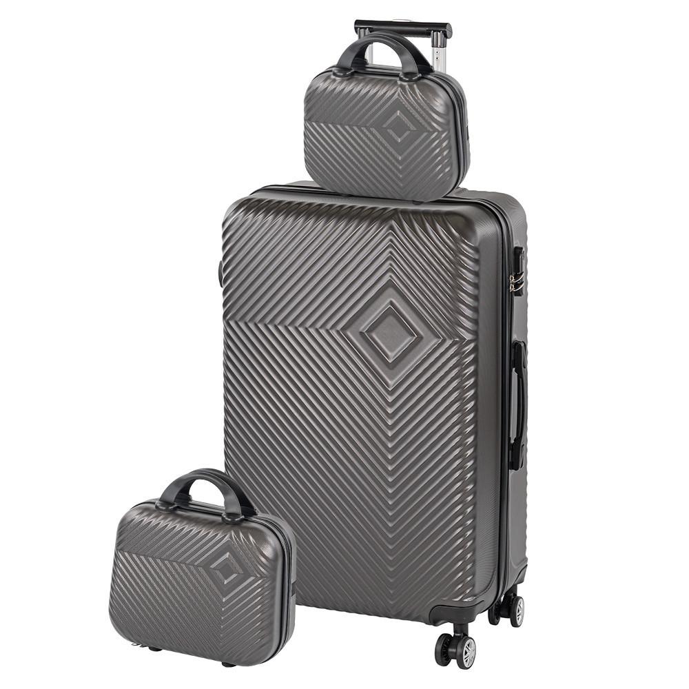 TraveLux Pro XIV gurulós bőrönd szett szürke