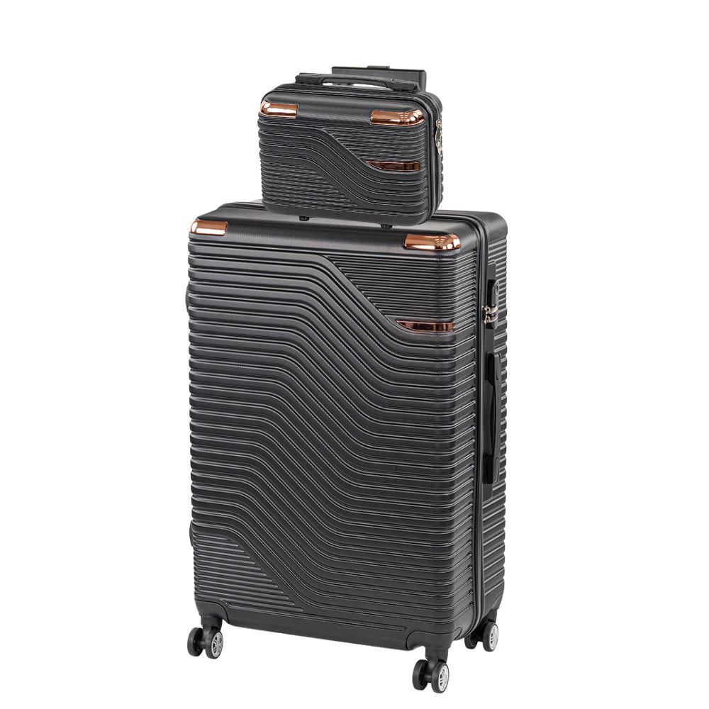 TraveLux Urban V gurulós bőrönd szett fekete