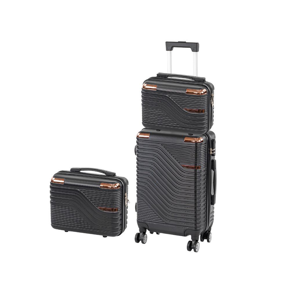 TraveLux Urban XII gurulós bőrönd szett fekete