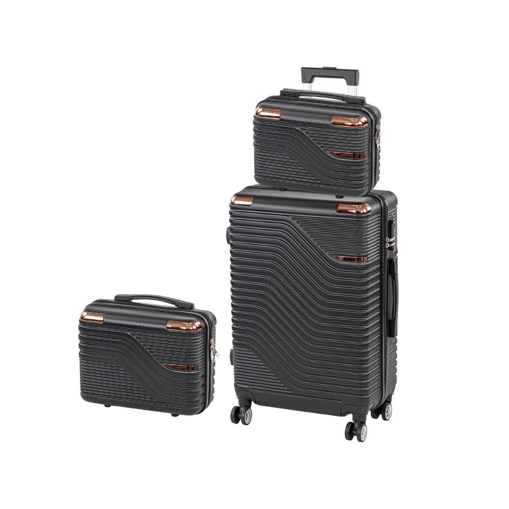 TraveLux Urban XIII gurulós bőrönd szett fekete