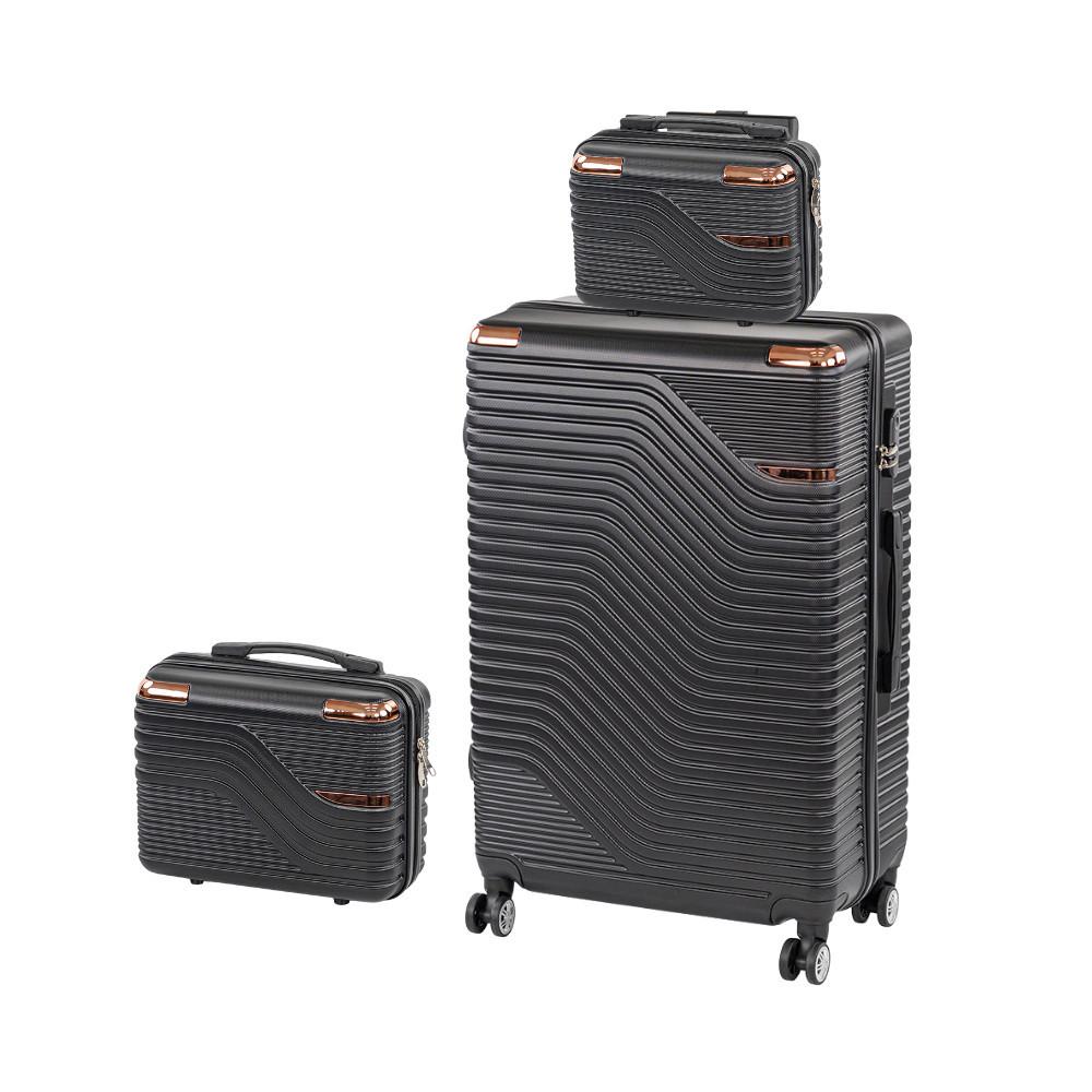 TraveLux Urban XIV gurulós bőrönd szett fekete