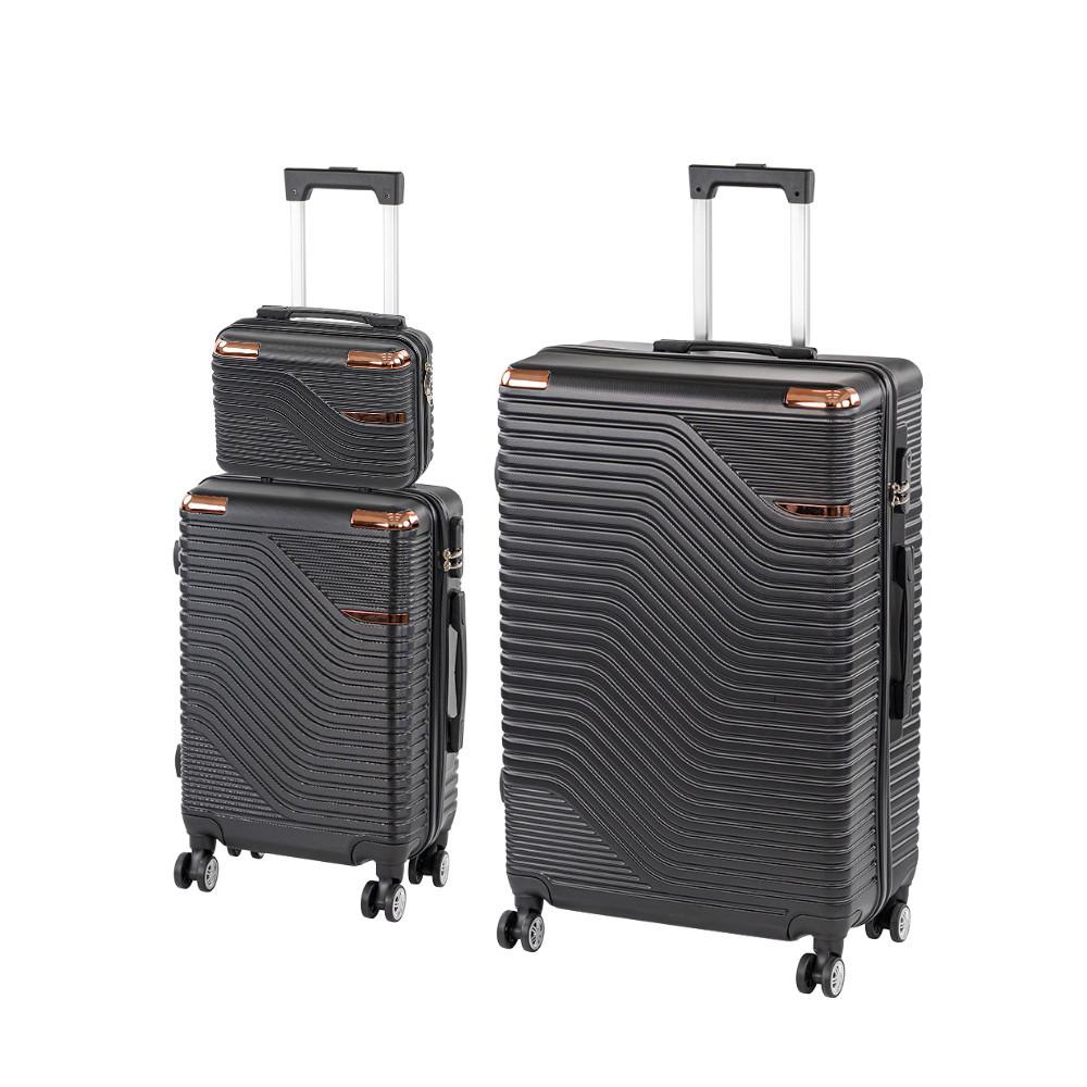 TraveLux Urban XVI gurulós bőrönd szett fekete