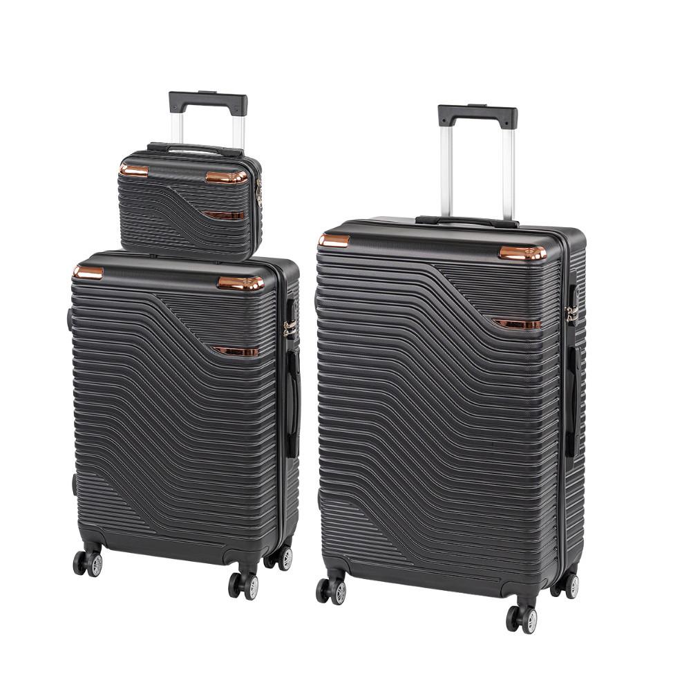 TraveLux Urban XVII gurulós bőrönd szett fekete