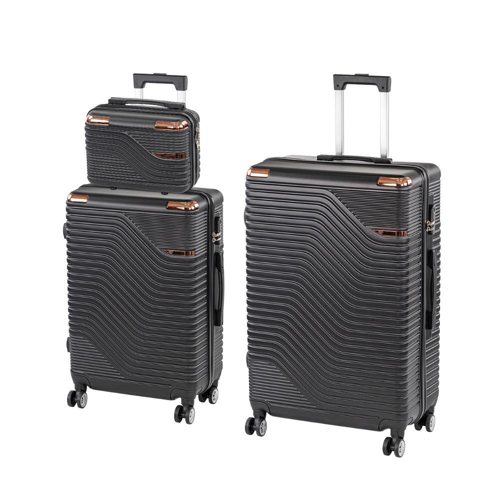 TraveLux Urban XX gurulós bőrönd szett fekete