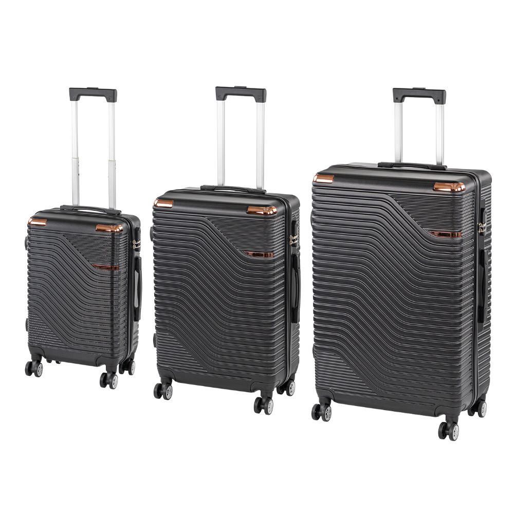 TraveLux Urban XXI gurulós bőrönd szett fekete