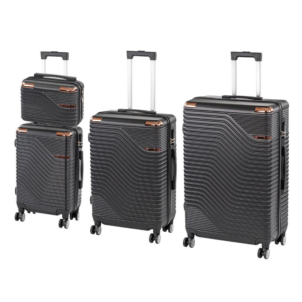 TraveLux Urban XXV gurulós bőrönd szett fekete