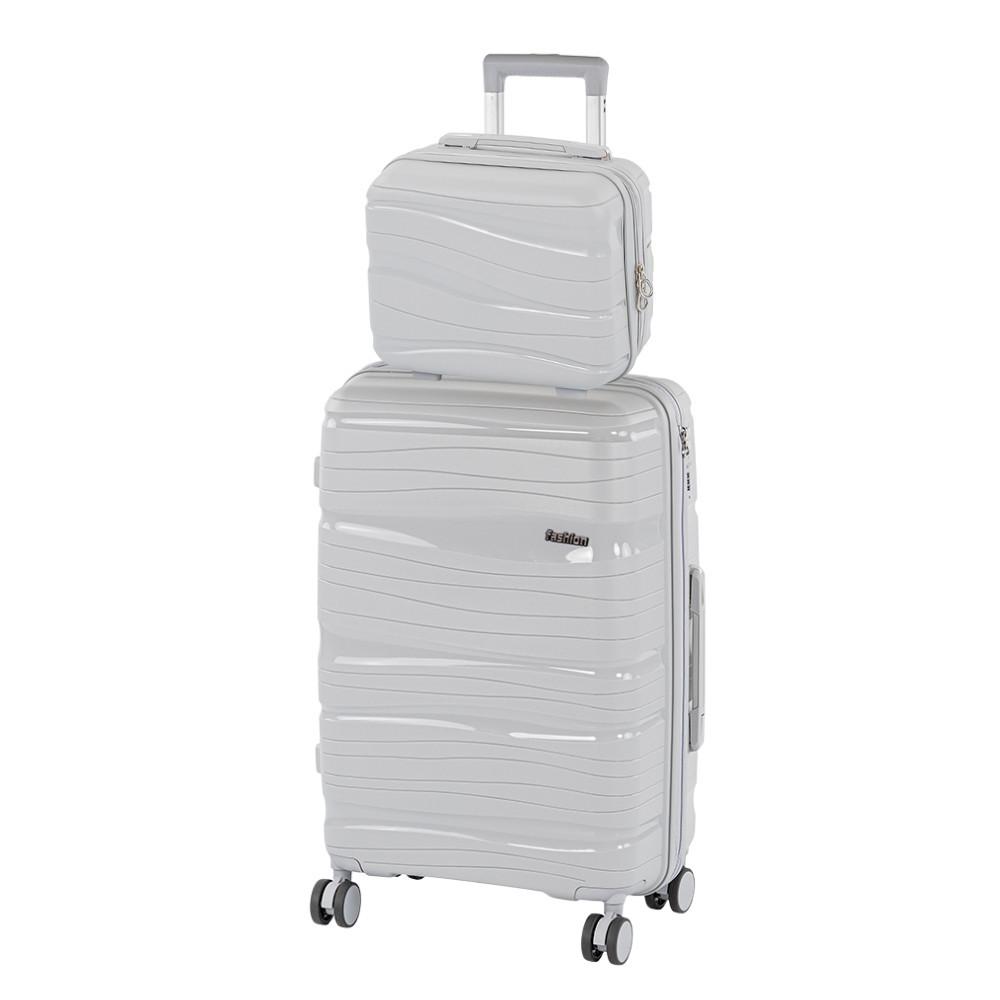 TraveLux Voyager III gurulós bőrönd szett szürke