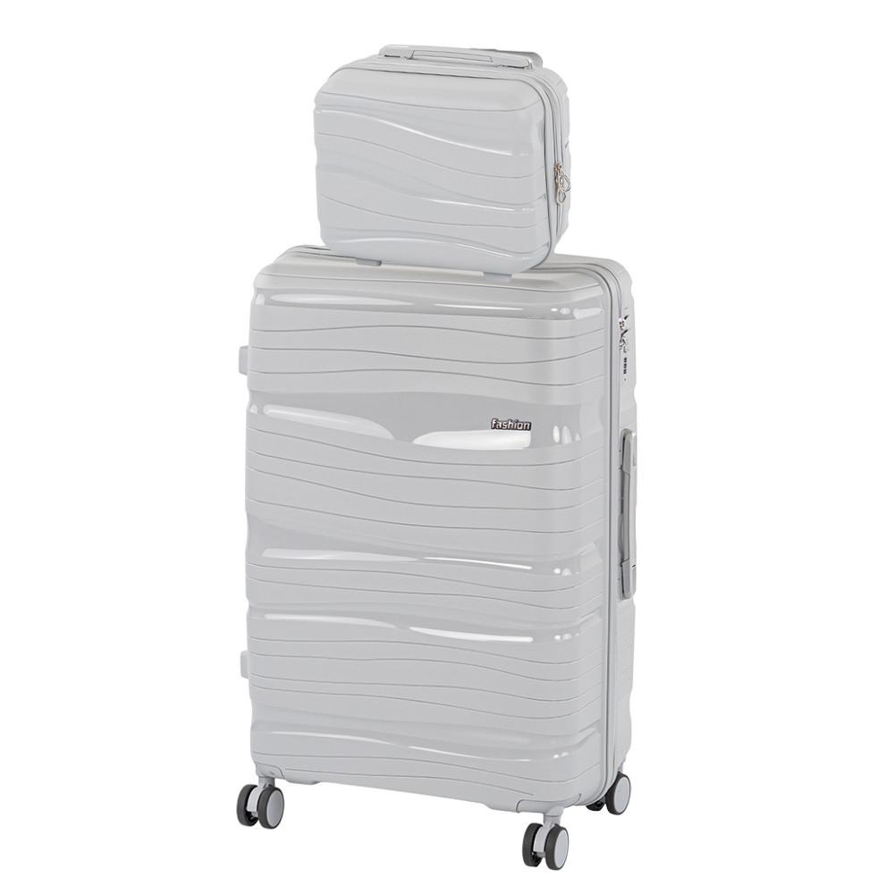 TraveLux Voyager IV gurulós bőrönd szett szürke