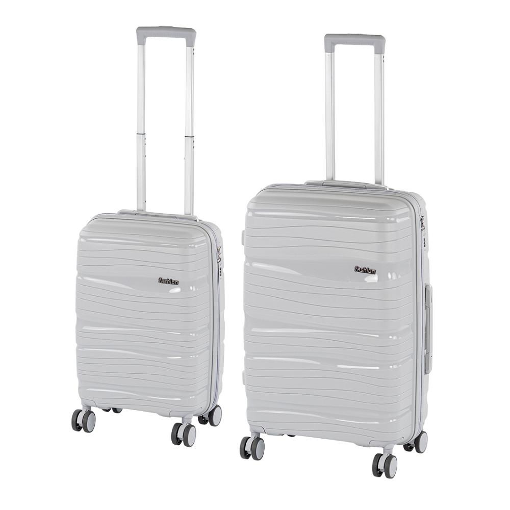 TraveLux Voyager V gurulós bőrönd szett szürke