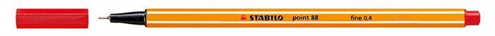 Tűfilc, 0,4 mm, STABILO "Point 88", piros
