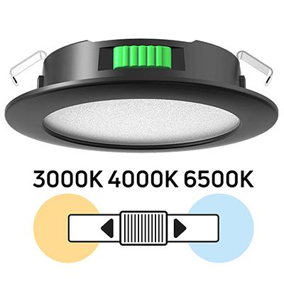 UltraLux CCT LED spot bútorba süllyeszthető lámpa (12 Volt) változtatható színhőmérséklet, 4 Watt - fekete