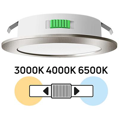 UltraLux CCT LED spot bútorba süllyeszthető lámpa (12 Volt) változtatható színhőmérséklet, 4 Watt - szatén nikkel