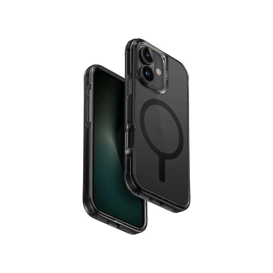 UNIQ Hybrid MagClick Charging Combat tok Apple Iphone 16 készülékhez - carbon black