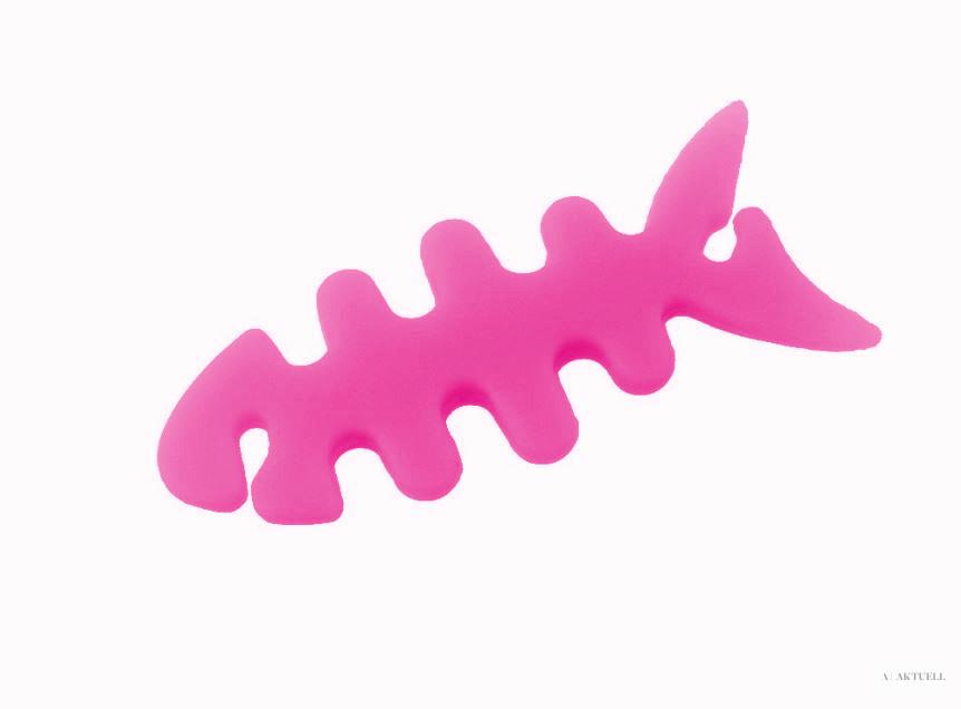 Univerzális fülhallgató tartó, 3D hal minta, magenta