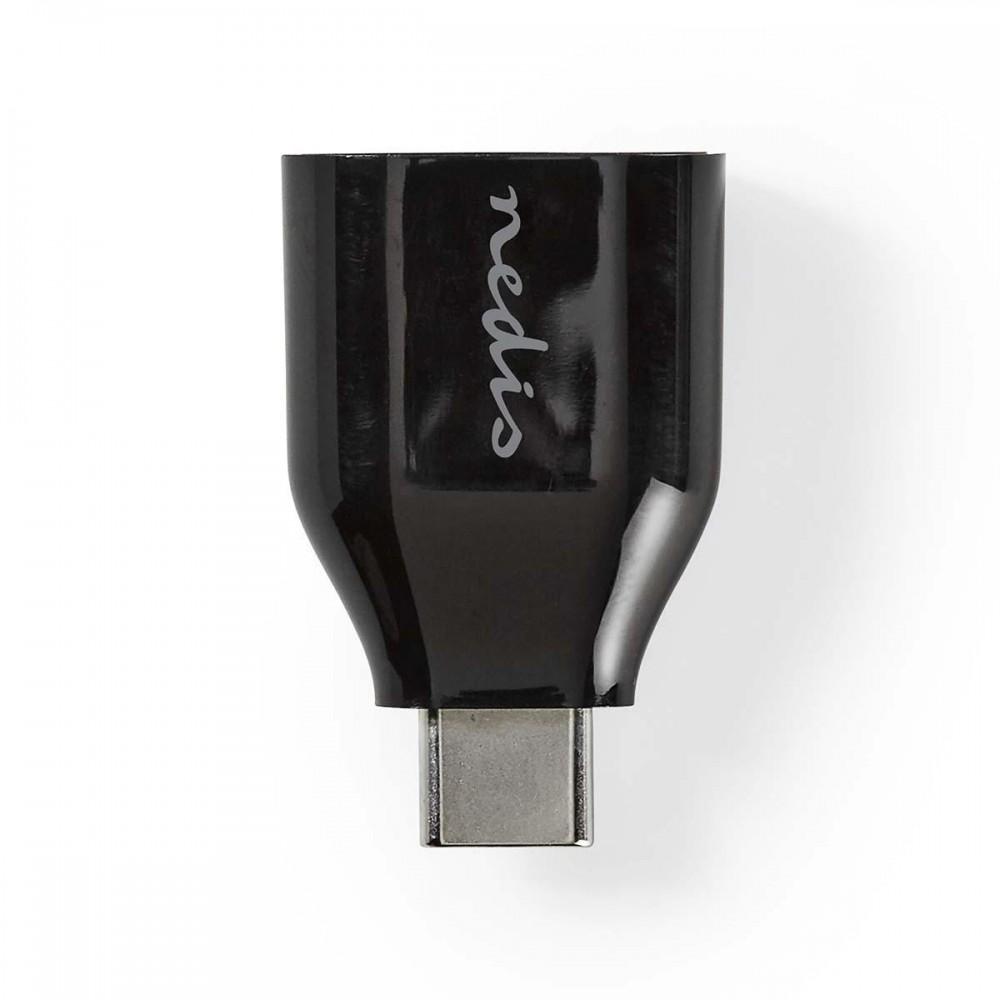 USB-C™ Adapter | USB 3.2 Gen 1 | USB-C™ Dugasz | USB-A Aljzat | Nikkelezett | Fekete | Műanyag Zacskó