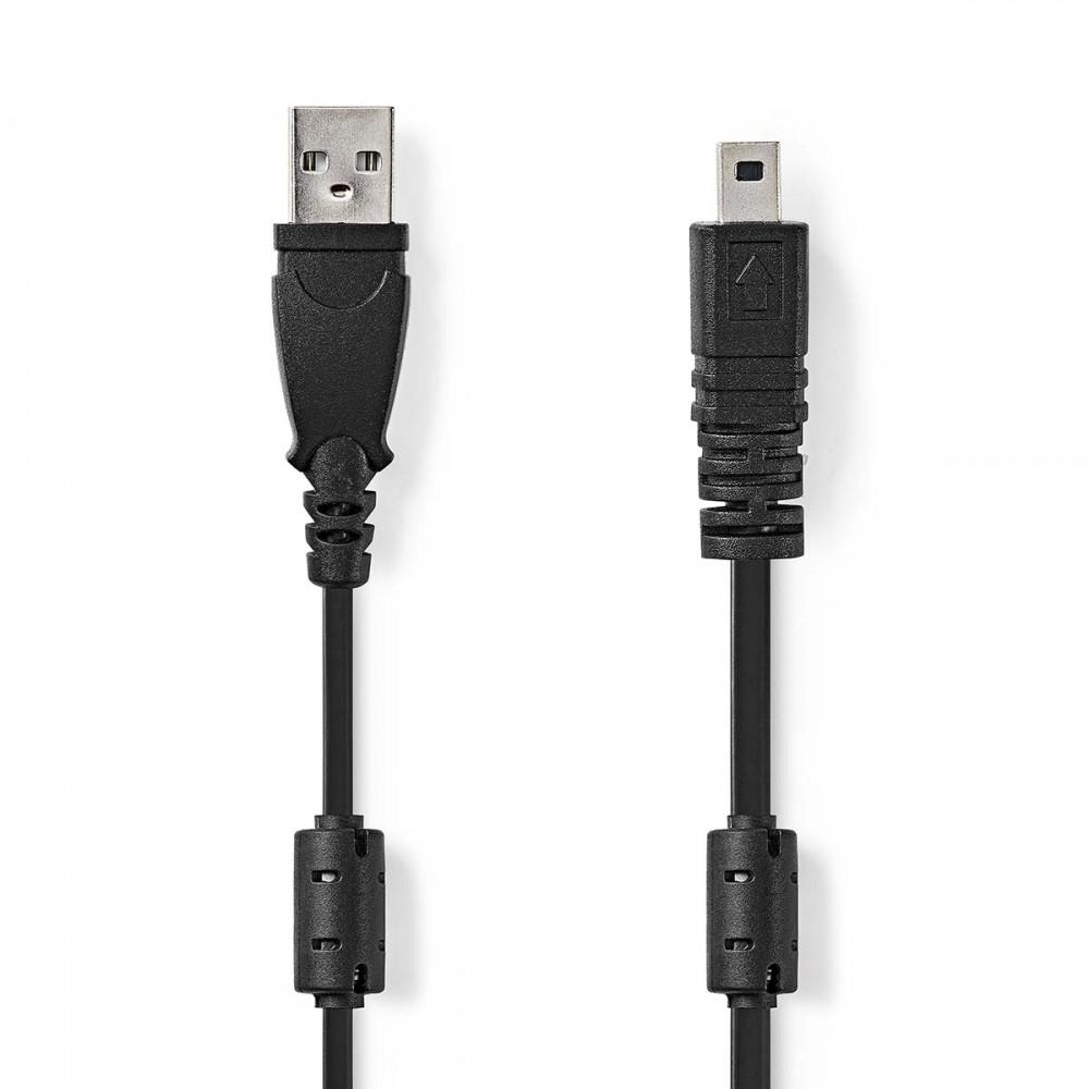 USB kábel | USB 2.0 | USB-A Dugasz | UC-E6 8-Pins Férfi | 480 Mbps | Nikkelezett | 2.00 m | Kerek | PVC | Fekete | Boríték