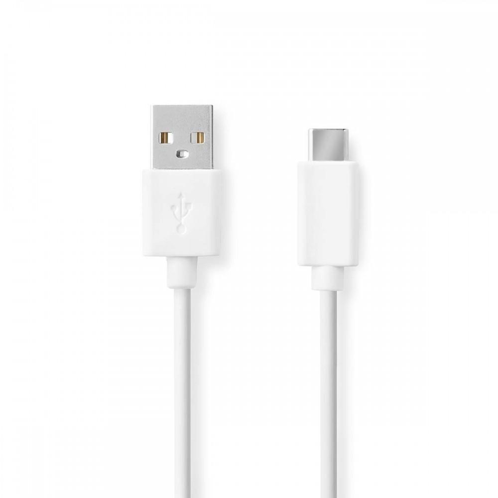 USB kábel | USB 2.0 | USB-A Dugasz | USB-C™ Dugasz | 480 Mbps | Nikkelezett | 1.00 m | Kerek | PVC | Fehér | Doboz