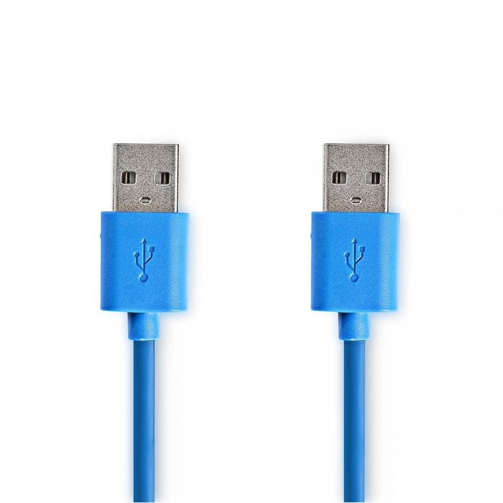 USB kábel | USB 3.2 Gen 1 | USB-A Dugasz | USB-A Dugasz | 5 Gbps | Nikkelezett | 1.00 m | Kerek | PVC | Kék | Műanyag Zacskó