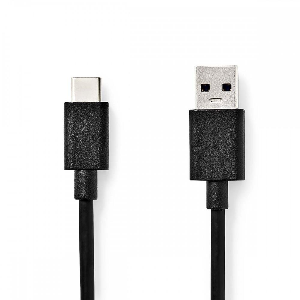 USB kábel | USB 3.2 Gen 1 | USB-A Dugasz | USB-C™ Dugasz | 5 Gbps | Nikkelezett | 1.00 m | Kerek | PVC | Fekete | Boríték